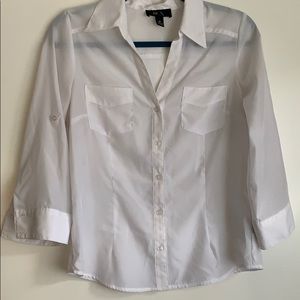 Sheer white button down